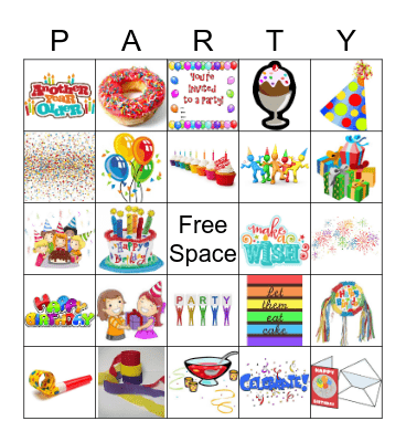 Birthday Bingo  1 Bingo Card