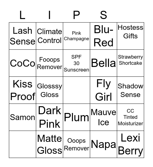 Lovely Lips by Mandy Lucci Bingo Card