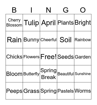 SPRING-TIME Bingo Card