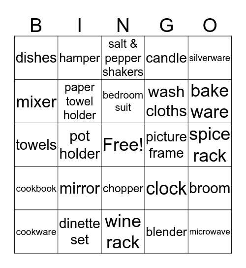 ALLISON'S AND TANNERS SHOWER Bingo Card