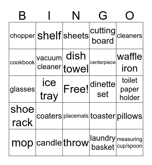 ALLISON'S AND TANNERS SHOWER Bingo Card