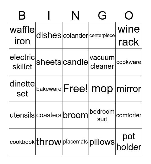 ALLISON'S AND TANNERS SHOWER Bingo Card