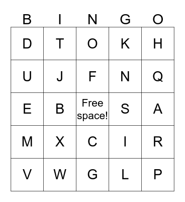 Raindrop Bingo Card