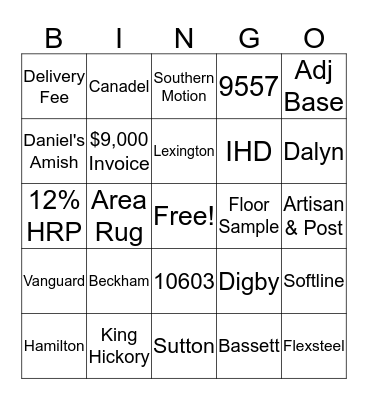 Sales Bingo (5/14/17) Bingo Card