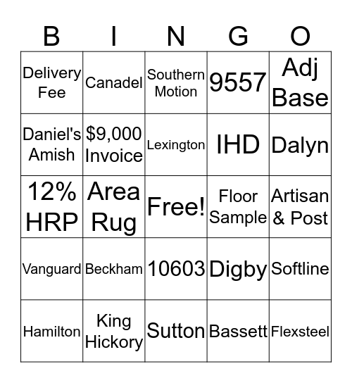 Sales Bingo (5/14/17) Bingo Card