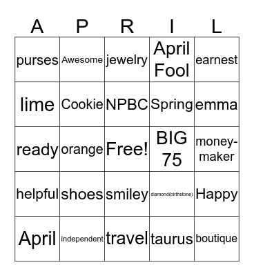 JOHNNIE 75TH BIRTHDAY Bingo Card