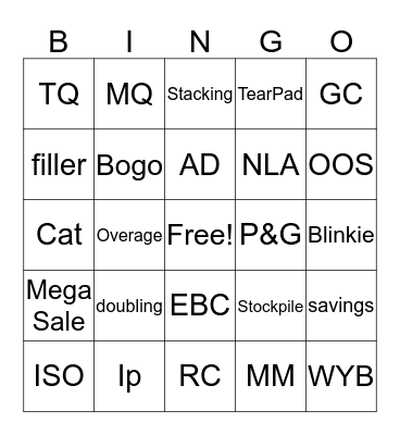 Coupon Language Bingo Card