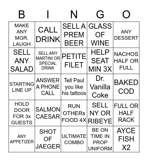 Charcoal BINGO Card