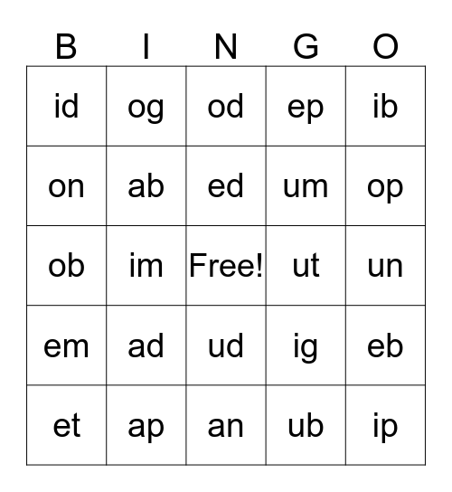 Rime Magic Bingo 1b Bingo Card