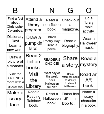 LIBRARY BINGO Card