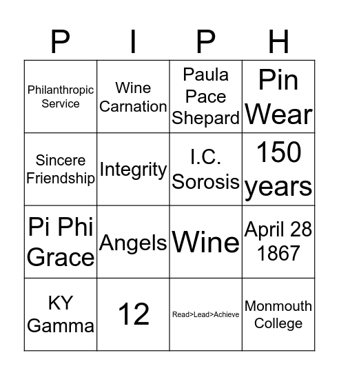 Happy 150th Founder's Day Bingo Card