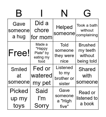 Building a Better World Bingo Card