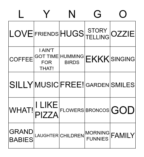 LYNGO Bingo Card