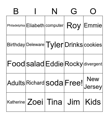 Happy 50th birthday Bingo Card