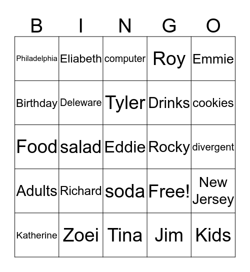 Happy 50th birthday Bingo Card