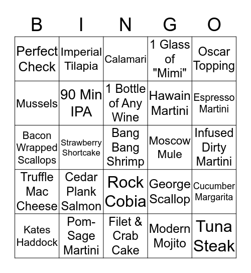 Bonefish Bingo Card