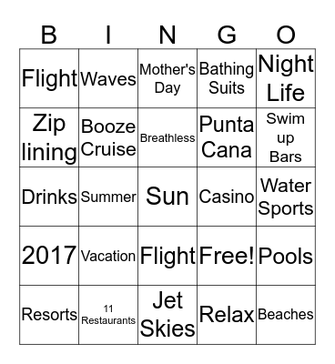 Mother's Day 2017 Bingo Card