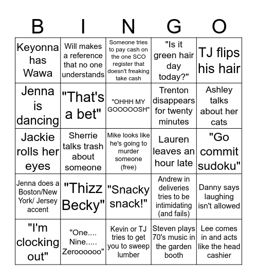 HD Cashier Bingo (Round 2) Bingo Card