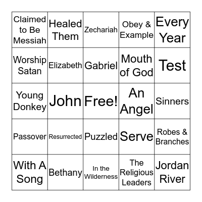 JESUS OUR MESSIAH Bingo Card