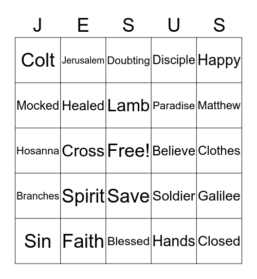 JESUS IS ALIVE Bingo Card