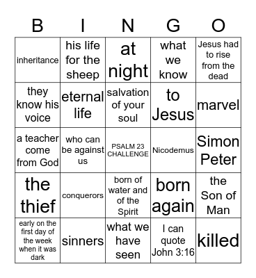 5TH SUNDAY GAMES Bingo Card