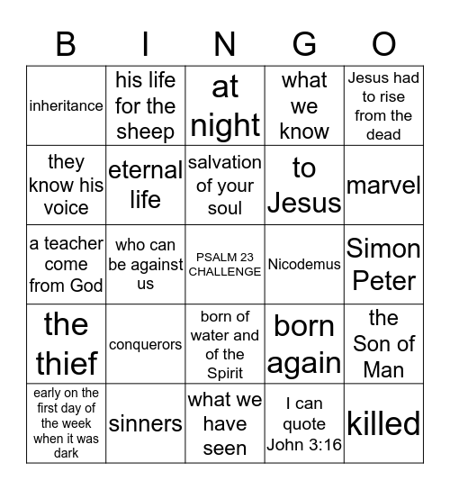 5TH SUNDAY GAMES Bingo Card