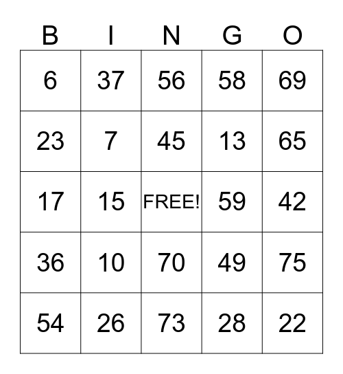 Bingo Card