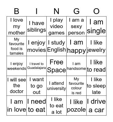 Pathways English Sunday Morning Bingo Card