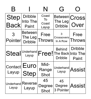 Erika's Basketball Scorecard Bingo Card