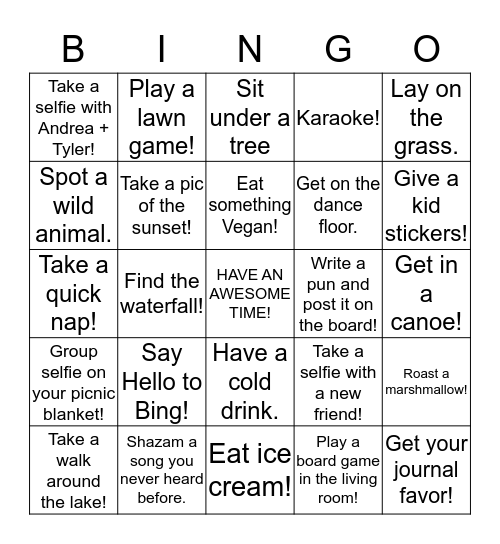 Bing-O! Bingo Card
