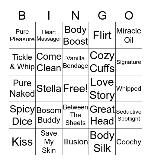 Pure Romance Bingo by Stephanie Bingo Card