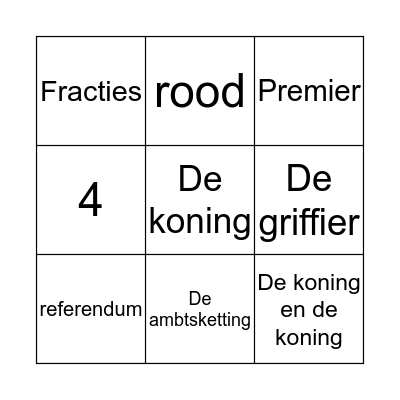 Bingo gemeenteraad Assen Bingo Card