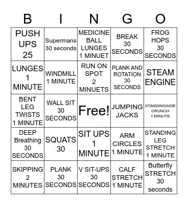 FARR'S FITNESS Bingo Card