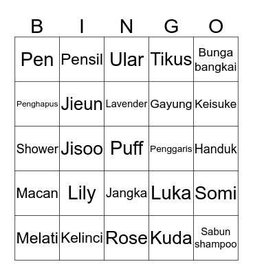 May O1st, 2017 Bingo Card