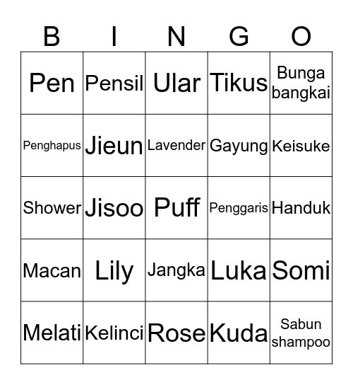 May O1st, 2017 Bingo Card