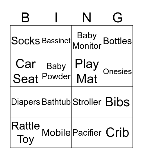 Baby Bastable Bingo!  Bingo Card