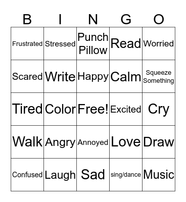 FEELINGS BINGO Card