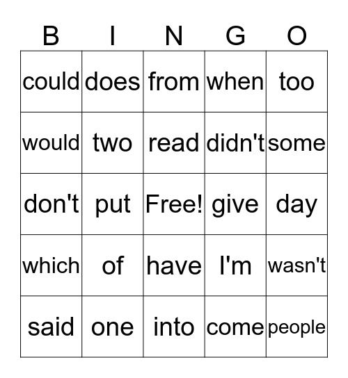 Week of May 1 Bingo Card