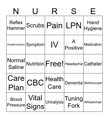 Nurse's Week Bingo Card