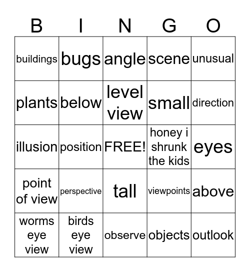 Viewpoints  Bingo Card