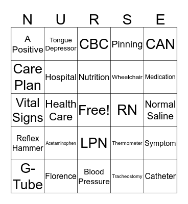 Nurse's Week Bingo Card