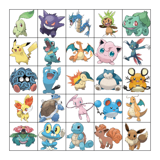 Pokemon Bingo Card
