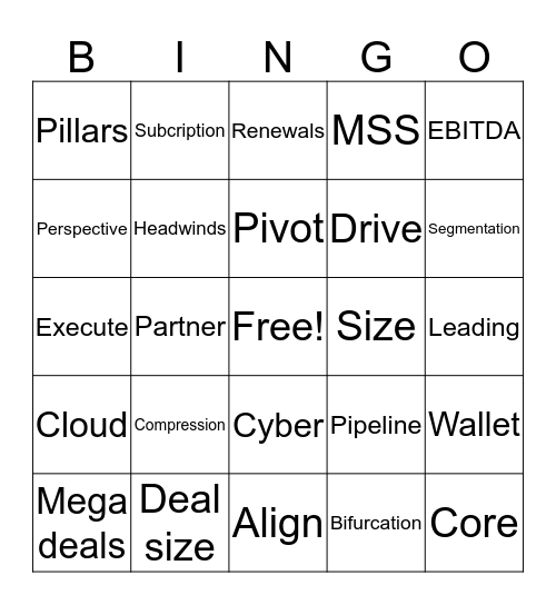 Optiv Bingo Card