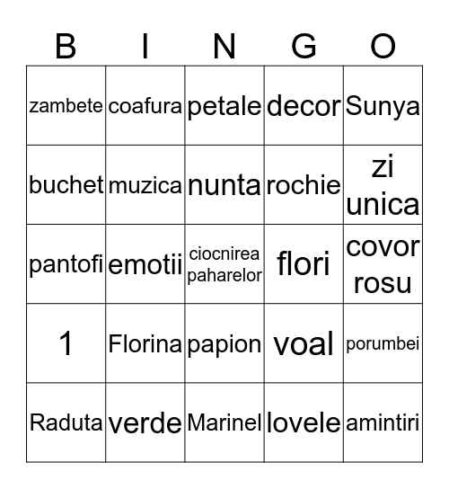 Florina's BINGO Card