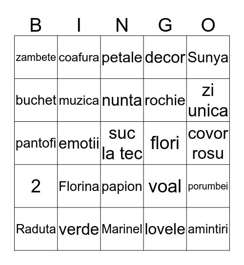Florina's BINGO Card