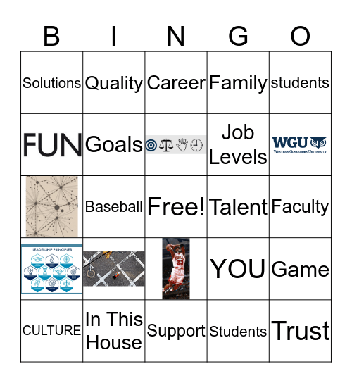 WGU & YOU Bingo Card