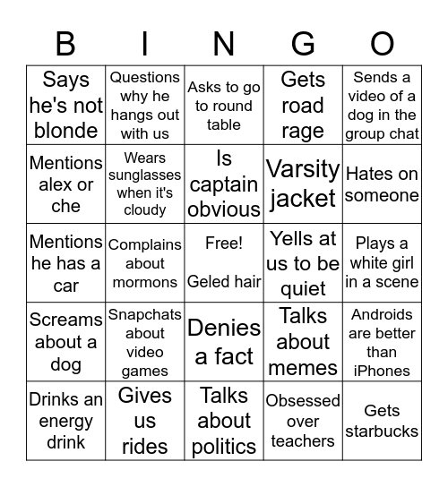 Mickery bingo Card