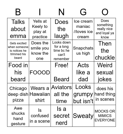 Riley bingo  Bingo Card