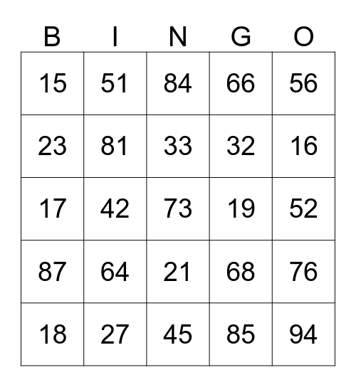 Arvutamine 100 piires Bingo Card