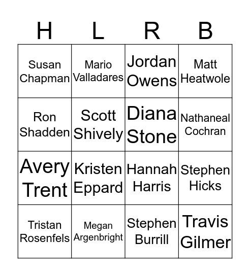 Muni Training Bingo Card